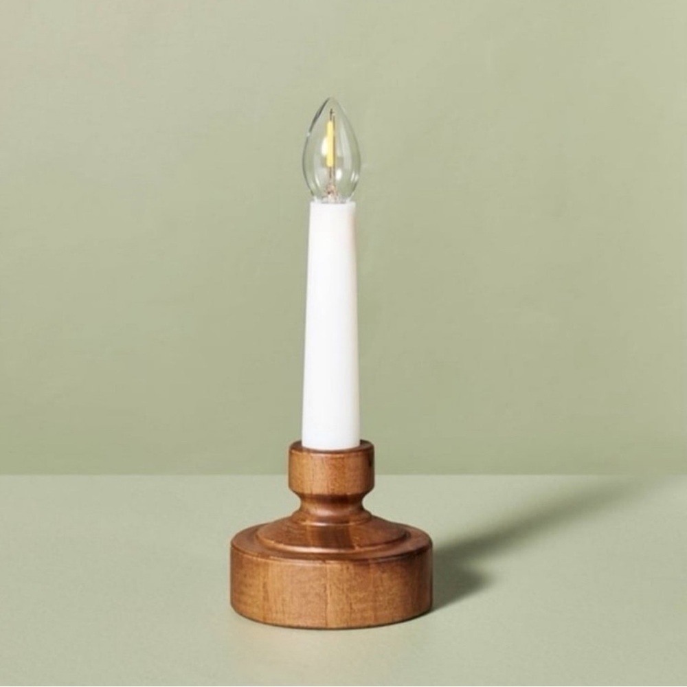 Flameless LED Window Candle Wood Base - Hearth & Hand with Magnolia